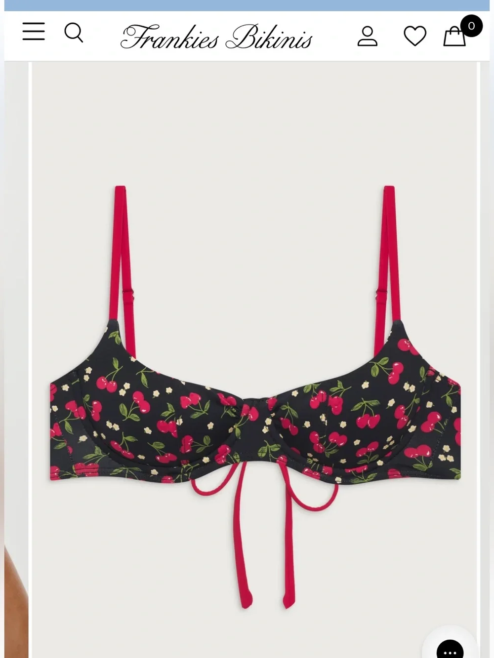 Frankie’s Bikini Cola Cherry Balconette Bikini Top